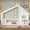 White, variant on Twin House Floor Bed with Window and Shelf, Solid Wood House-Shaped Bed Frame with Roof, Low-Profile Montessori-Style Bed, No Box Spring Needed, White Finish