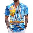 thumbnail image 5 of adaychics Hawaiian Shirt for Men Boat Short Sleeve Lapel Button Up Beach Shirts Summer Clothes for Streetwear, 5 of 5