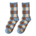 thumbnail image 4 of Tiqkatyck Ankle Socks Clearance, Women's Autumn and Winter Striped Blue Plaid Sports Socks Compression Socks for Women Crew Socks for Women No Show Socks Womens Blue One Size, 4 of 9