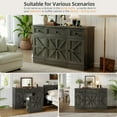 thumbnail image 4 of Farmhouse Vanity Desk with Flip Top Mirror and Lights, Makeup Vanity Table with 2 Adjustable cabinets,2 Drawers and Hidden Storage Stool, Charging Dressing Table Set for Bedroom,Rustic Oak, 4 of 9