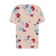 thumbnail image 3 of Blusas de Manga Corta para las Mujeres Impresas Cuello Redondo Casual Top, Blusa de Algodón de Imitación para el Hogar Y Diario, 3 of 5