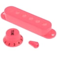 thumbnail image 2 of Strat Guitar Pickup Covers Knobs Switch Tip Set for Stratocaster Replacement Accessory Kit Dark Pink, 2 of 8