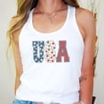 thumbnail image 4 of Bold USA Patriotic Tank Top with Flowers for Women and Teens White Tank Top Small, 4 of 5