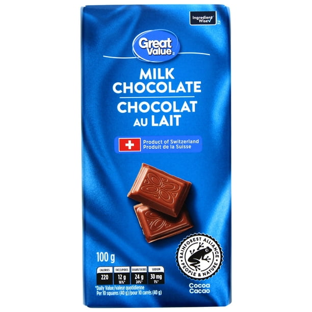 Great Value Milk Chocolate bar, 100 g