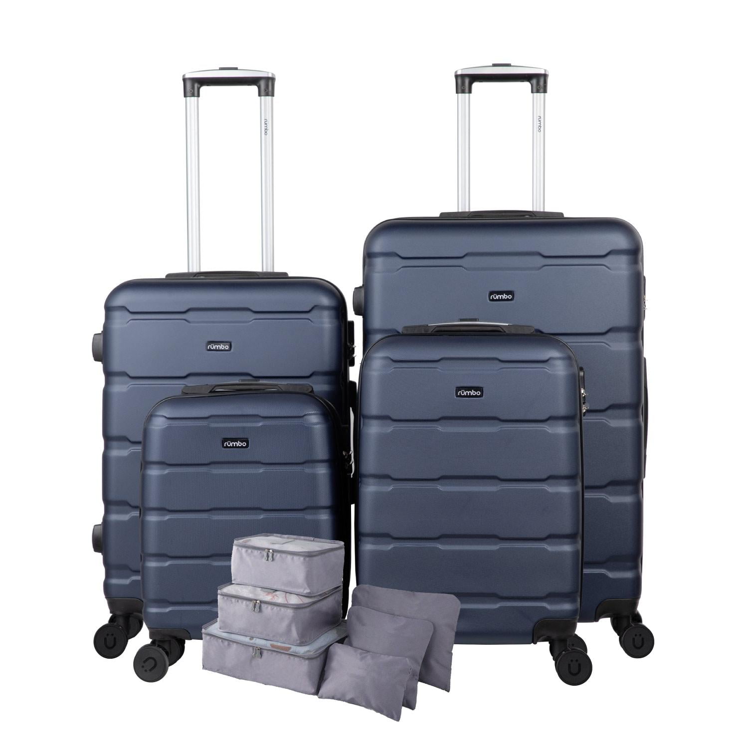 Juego 4 Maletas De Viaje Rigidas Ruedas 360 Bolsas De Viaje azul Rumbo RUM40 Walmart en linea