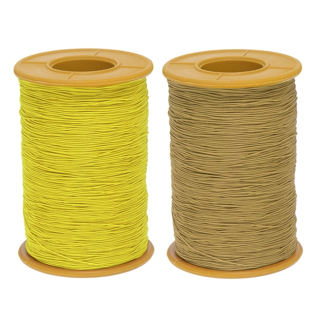Uxcell 2pcs Elastic Sewing Thread 547 Yards 0.5mm Thickness Sewing Thread for Hand Sewing, Yellow & Light Brown