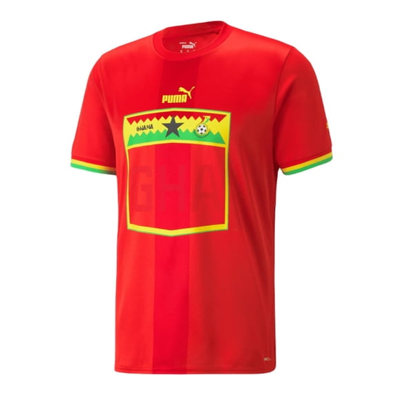 PUMA Ghana Men's Stadium Jersey Away 2022/23 (US, Alpha, Large, Regular, Regular, Red)