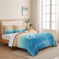 thumbnail image 5 of Twin Quilt Set 68''x86'', Blue Coastal Lightweight Summer Bedspread Coverlet Set with 2 Pillow Shams, Life Is Better At The Beach Beach Breathable All Season Quilt Bedding for Dorm/Bedroom, 5 of 9