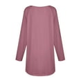 thumbnail image 5 of Womens Blouses and Tops Dressy Women's Casual Round Neck Long Sleeve Color T-Shirt Top Blouse, 5 of 5