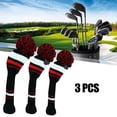 thumbnail image 3 of 3 piezas de cubierta de para golf, cubierta antideslizante de punto para conductores de club, . degree 1 3 5 cubiertas para cabeza, Rayas Rojo Bnco DYNWAVEMX Cubierta de la cabeza del palo de golf, 3 of 8