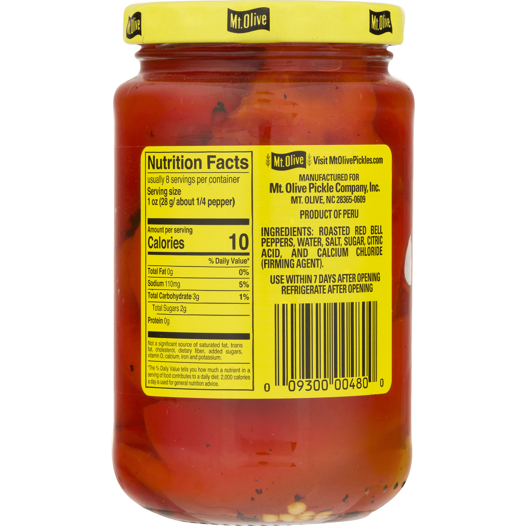 how many roasted red peppers in a 16 oz jar