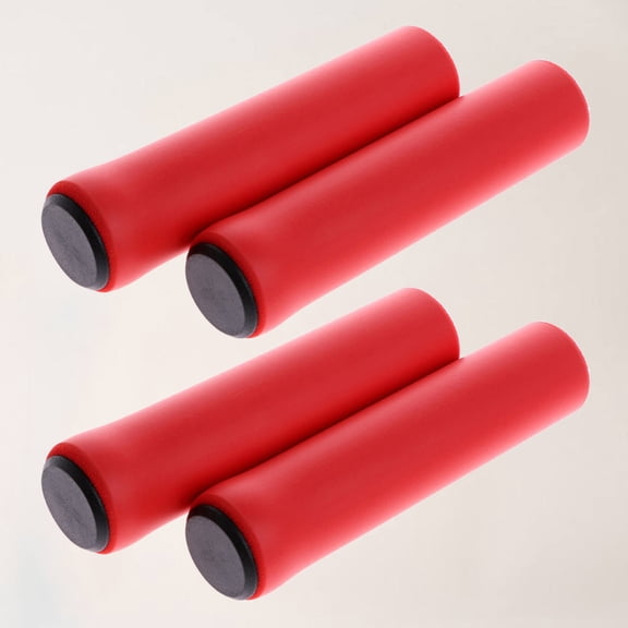 Worgeous  2 Pair Bicycle Grip Handlebar End Grips Foam Bike Bikes Red