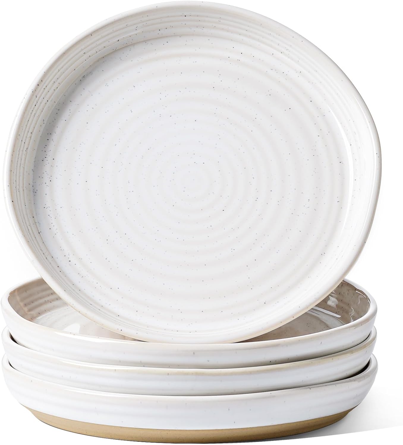 Dinner Plates 10 Inch, Ceramic Flat Dish Set for Kitchen, Serve for Pasta,Steak, Pancake, Microwave, Oven & Dishwasher Safe, Housewarming Wedding Present - Set of 4, Arctic White