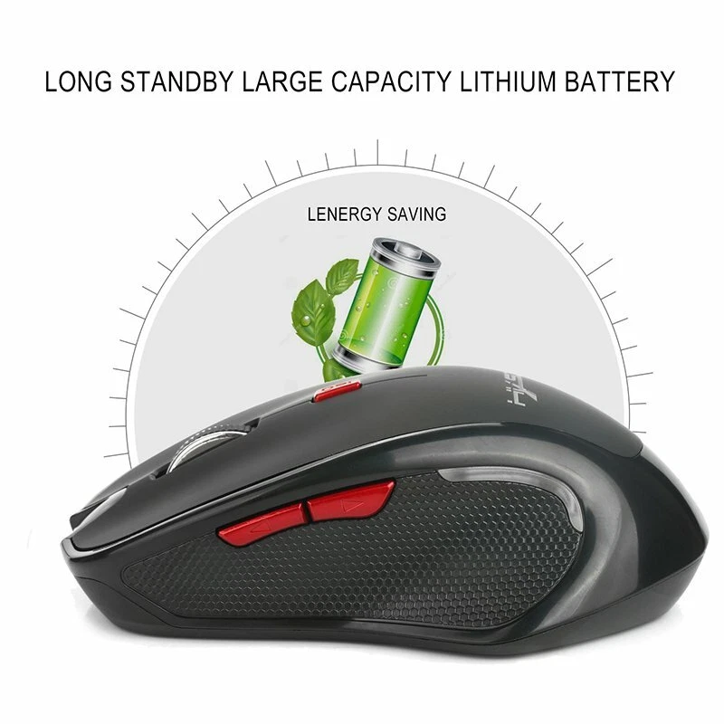 RHEA- Bluetooth Wireless Mouse 2400 Dpi Adjustable Optical Gaming Mice For Laptop Pc