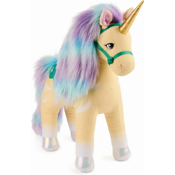 Unicorn Academy Official Leaf Plush Toy, Unicorn Stuffed Animal, Toys for Girls Ages 1 & Up, Yellow, 15”