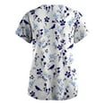 thumbnail image 2 of Women's Floral Print V-Neck Scrub Top with Pockets, Comfortable and Durable Uniform for Nurses, 2 of 3