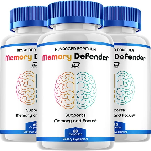 Memory Defender Supplement Capsules – MemoryDefender Natural Blend Memory Focus Pills, 3 Pack, 180 Capsules