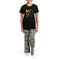 thumbnail image 4 of CafePress - Lady Harp And Shamrocks Women's Dark Pajamas - Women's Short Sleeve Print T-Shirt and Pants Dark Cotton Pajama Set, 4 of 7