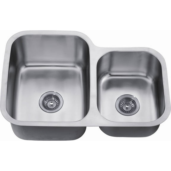 Dawn ASU110R Undermount Satin Double Bowl Kitchen Sink