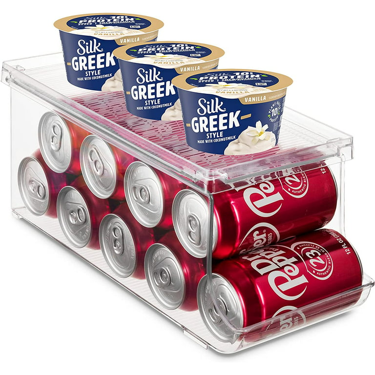 Refrigerator Organizer Bins Soda Cans Dispenser Beverage Bottle Holder  Fridge