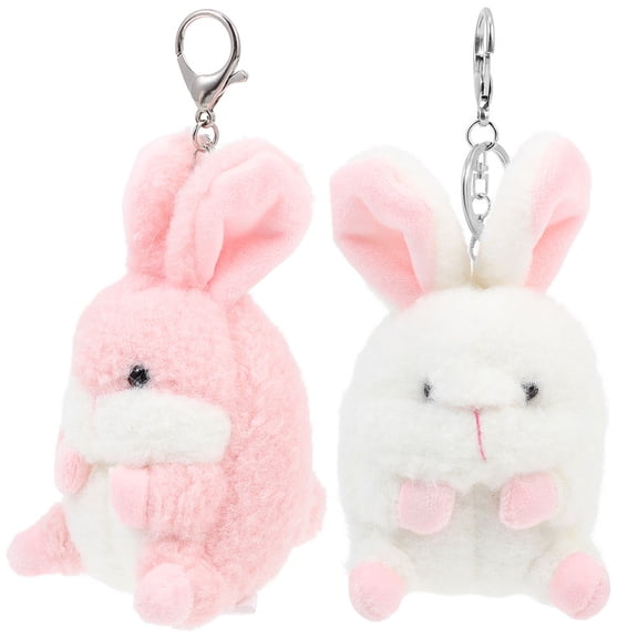 HONMEET Stuffed Bunny Keychain Plush Rabbit Pendant for Decor Use Assorted Color
