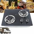 thumbnail image 2 of Mkyiongou LPG Cooktop Stainless Steel Boat Caravan RV Camper 2 Burners LPG Gas Stove Hob, 2 of 9
