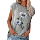 thumbnail image 2 of Blusa de manga corta Top Cuello redondo Blusa de manga corta con estampado floral para citas de mujeres, 2 of 6
