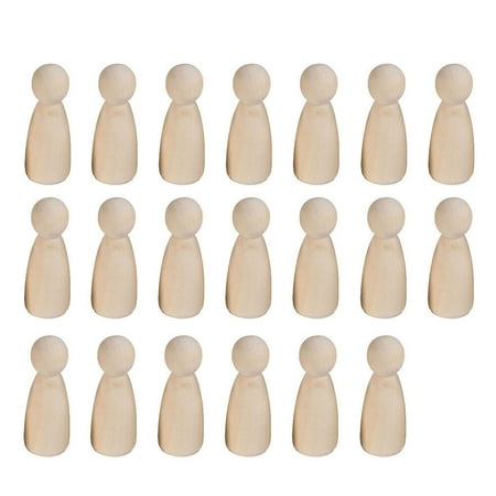 

NUOLUX 20pcs Small Wooden Sculpture Doll Children DIY Painting Graffiti Puppet Toys for Kids Children Home Decor Supplies(35mm Girl Shape Light Yellow)