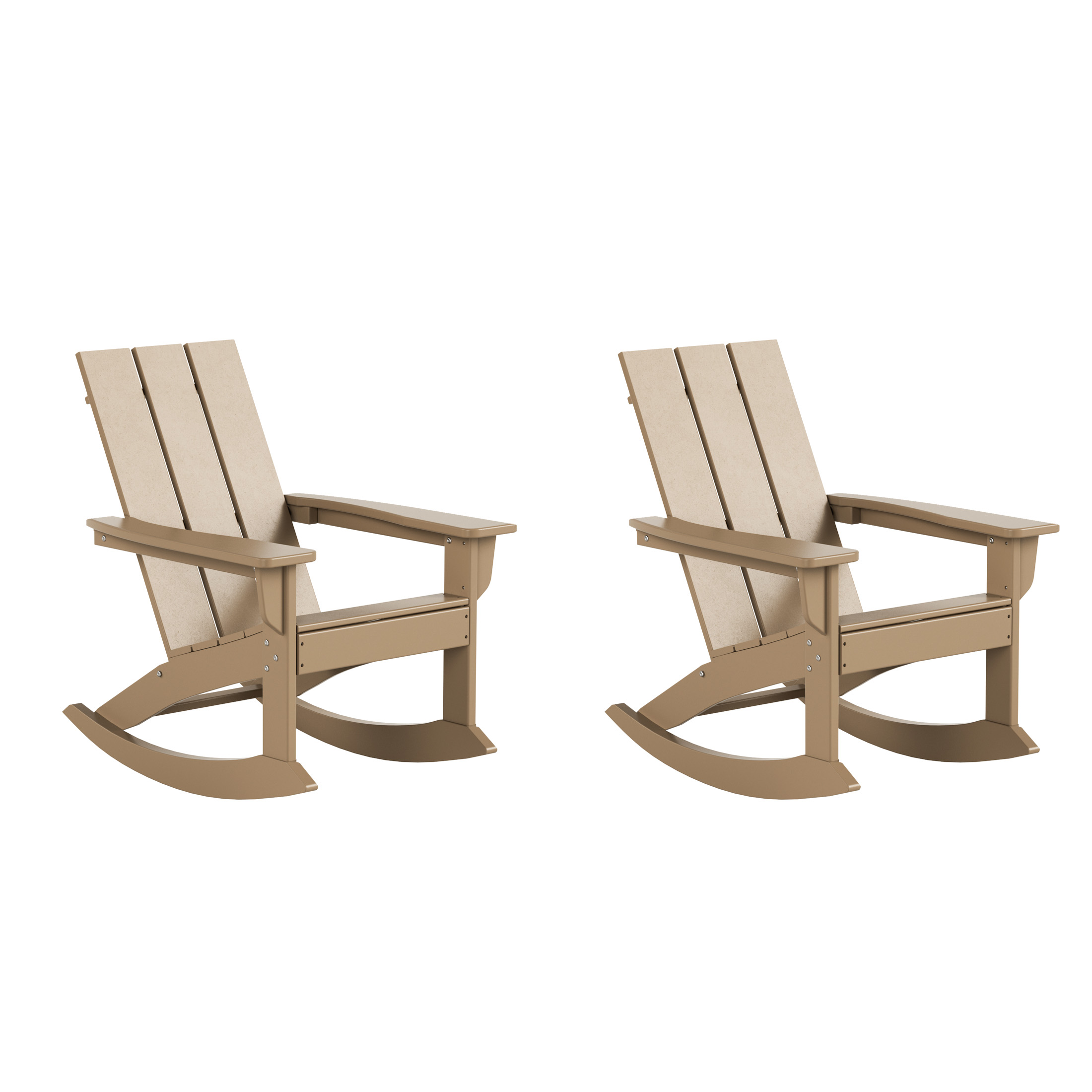 WestinTrends Ashore Patio Rocking Chairs Set of 2, All Weather Poly