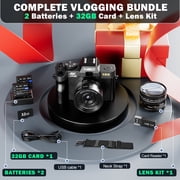 NBD Digital Camera 4K Ultra HD 48MP All-in-One Vlogging Camera with Wide Angle Lens, Digital Zoom 16x and 3 Screen
