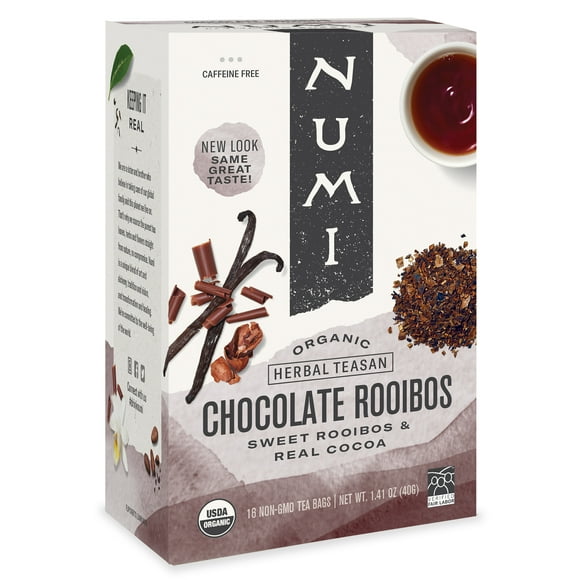 Numi Organic Chocolate Rooibos Tea Bags, 16 Count