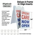 thumbnail image 2 of Urgent Care Now Open 24" x 36" Double Sided A-Frame Sidewalk Sign Includes 2 Plastic Inserts Foldable Portable White Signicade Sandwich Board Medical Services Professional Care Clear, 2 of 6