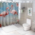 thumbnail image 7 of Orinice Beach Shower Curtain, Pink Flamingo Tropical Coastal Theme Shower Curtain, Blue Teal Sea Turtle Starfish Shell Ocean Sandy Beach Nautical Shower Curtain for Bathroom with Hooks, 36x72, 7 of 7
