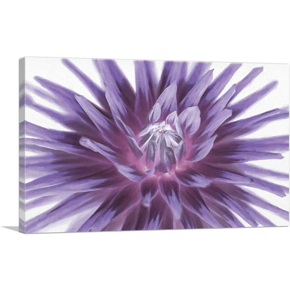 ARTCANVAS Big Purple Flower Home decor Canvas Art Print - Size: 26" x 18" (0.75" Deep)