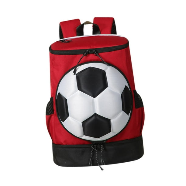 Mochila de fútbol moderna, informal y versátil, ideal para fitness, ciclismo y actividades al aire libre. rojo negro