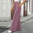 thumbnail image 3 of KyCheLot Womens Wide Leg Casual Pants Comfy Ribbed Knit Loose Soft Casual Pants with Pockets Winter Fall, 3 of 6