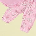 thumbnail image 7 of CAUYDY Newborn Clothes Baby Girl Fall Winter Outfits Long Sleeve Romper Pants Warm Hat Bow Headband 4-Pieces Set for Preemie Infant 0 3 6 Months Layette Set (Sizes 3-6 Months,Pink), 7 of 7