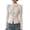 White, variant on Women's Fashion Elegant Commute Stand Collar Blouse, Lace Crochet Detail with Chinese Frog Button Closure, for Office Work or Daily Casual Outfits in Spring Beige
