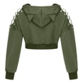thumbnail image 4 of tklpehg Gothic Clothes for Women Long Sleeve Plus Size Hooded Sweatshirt Cute Ear Hoodie Pullover #A-Army Green L, 4 of 6