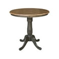 thumbnail image 3 of 36" Round Solid Wood Distressed Hickory/Stone Counter Height Table With 2 Stools, 3 of 7