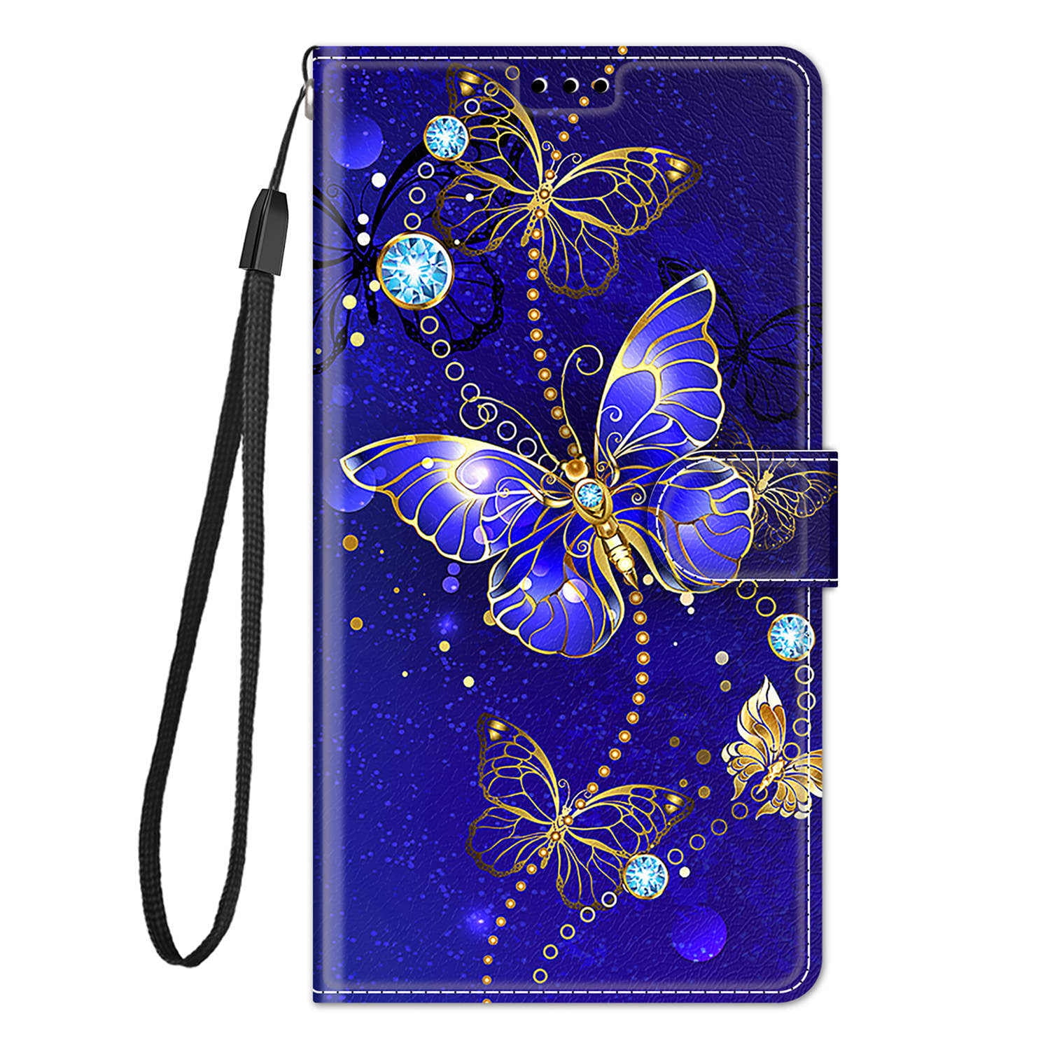 Dteck Cute Case for Samsung Galaxy A13 5G, Stylish Folio Flip Cover with AntiLost Strap Galaxy