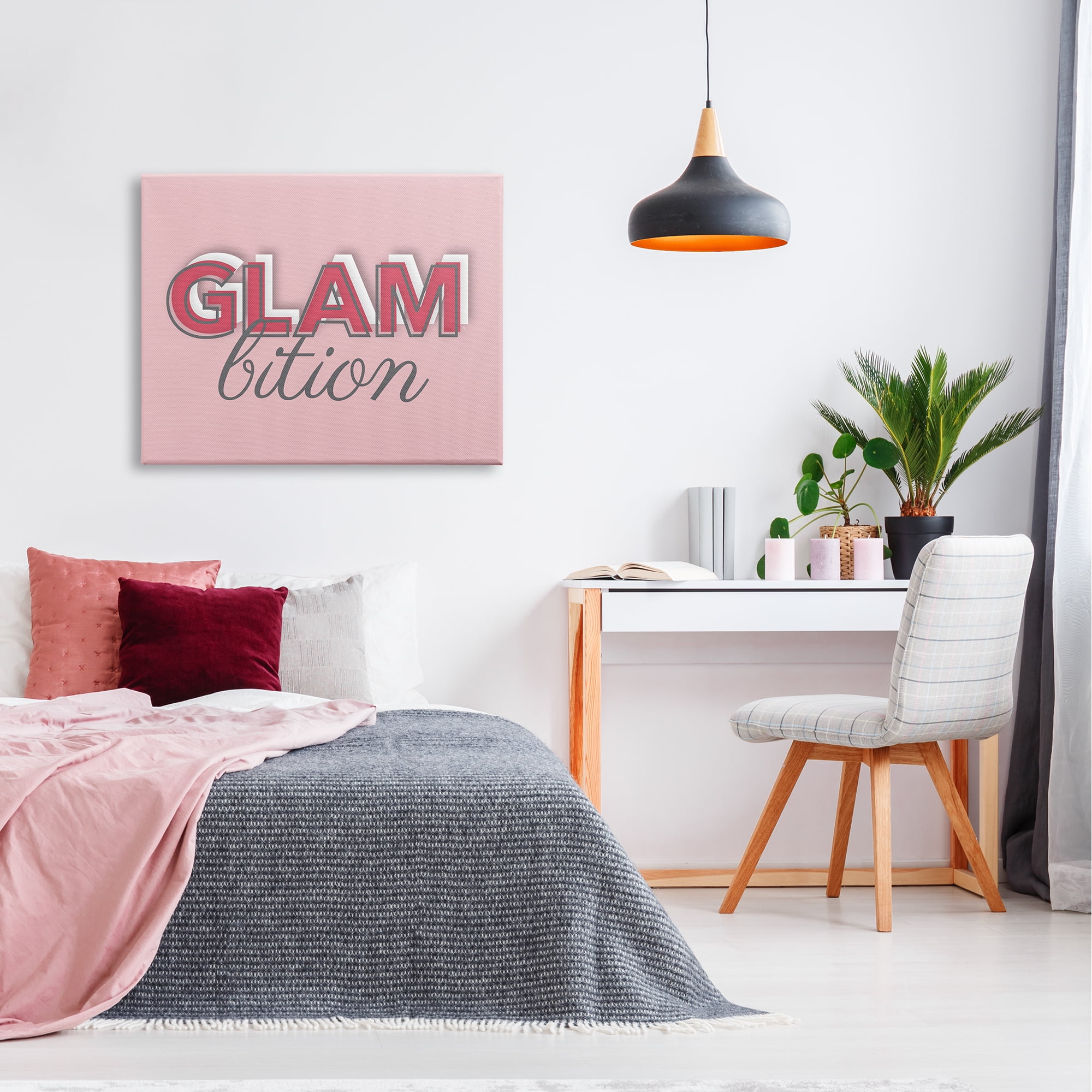 Stupell Industries Chic Glambition Typography Trendy Fashion Text Graphic Art Gallery Wrapped Canvas Print Wall Art, Design by Martina Pavlova