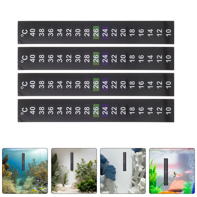 FELTECHELECTR 8Ud Adhesivo Termómetro Para Acuario Negro Con Amplio De Temperatura De 10 A 40