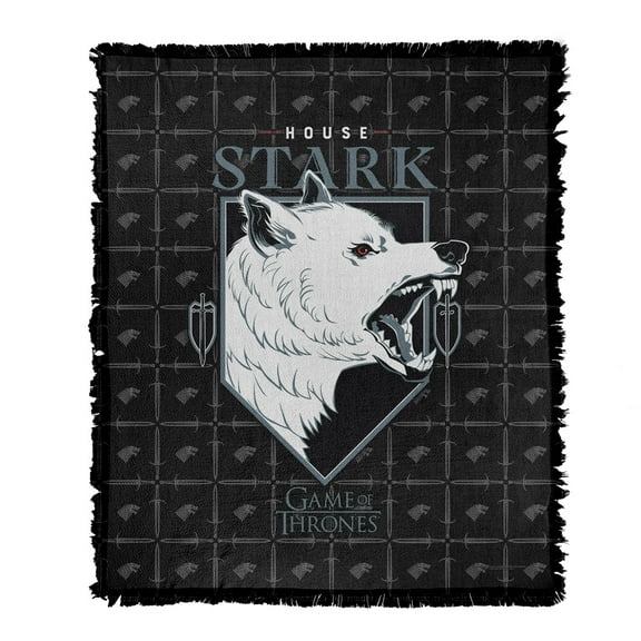 Game of Thrones Blanket, 50'x60' House Stark Woven Tapestry Cotton Blend Fringed Throw