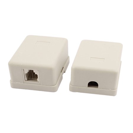 Communications Single Port - RJ11 6P4C Single Port Female Socket US Telephone Cable Adapter Junction Box 2pcs