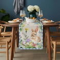 thumbnail image 2 of Happy Easter Bunny Table Runner - 60 Inch Long, Kitchen Dining Table Runner Dresser Scarves, Spring Floral Burlap Blue Plaid Farmhouse Decor for Coffee Tables Wedding Party Banquet, 2 of 8