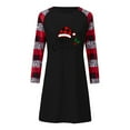 thumbnail image 5 of BLTIBY Christmas Sweatshirt Dress for Women 2024 Xmas Print Winter Fall Round Neck Soft Casual Long Sleeve Fashion Pullover Dresses Outfit with Pockets Trendy Black 3 XXL, 5 of 8