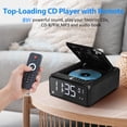 thumbnail image 3 of Gelielim Radio-Réveil CD, Lecteur CD Boombox avec Télécommande, Double Réveil avec Chargement Sans Fil, Radio-Réveil avec Bluetooth pour Chambre, Sommeil et Répétition, Lecteur de Musique MP3/USB, Écran LED à Intensité Réglable, 3 of 7