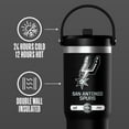 thumbnail image 5 of Hydrapeak x NBA Officially Licensed San Antonio Spurs 32 oz Nomad Tumbler with Handle and Straw Lid, Leakproof Stainless Steel Water Bottle, 5 of 7