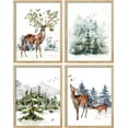 thumbnail image 3 of PixonSign Adhesive Posters Winter Wildlife Deer in Snowy Landscape Wall Arts, Set of 4 Multicolor Animal Botanical Canvas Prints, Nature Wilderness Wall Décor for Home Decor - 8"x10", 3 of 5